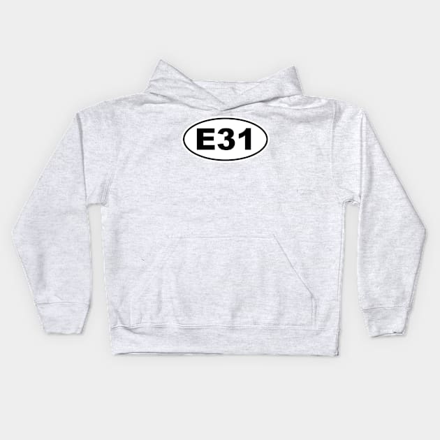 E31 Chassis Code Marathon Style Kids Hoodie by NickShirrell